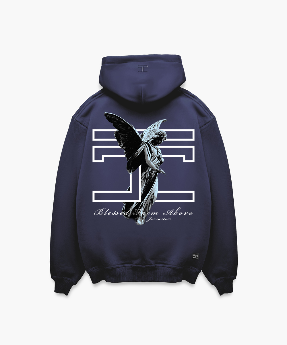 JorCustom - BW-Blessed Oversized Hoodie Navy