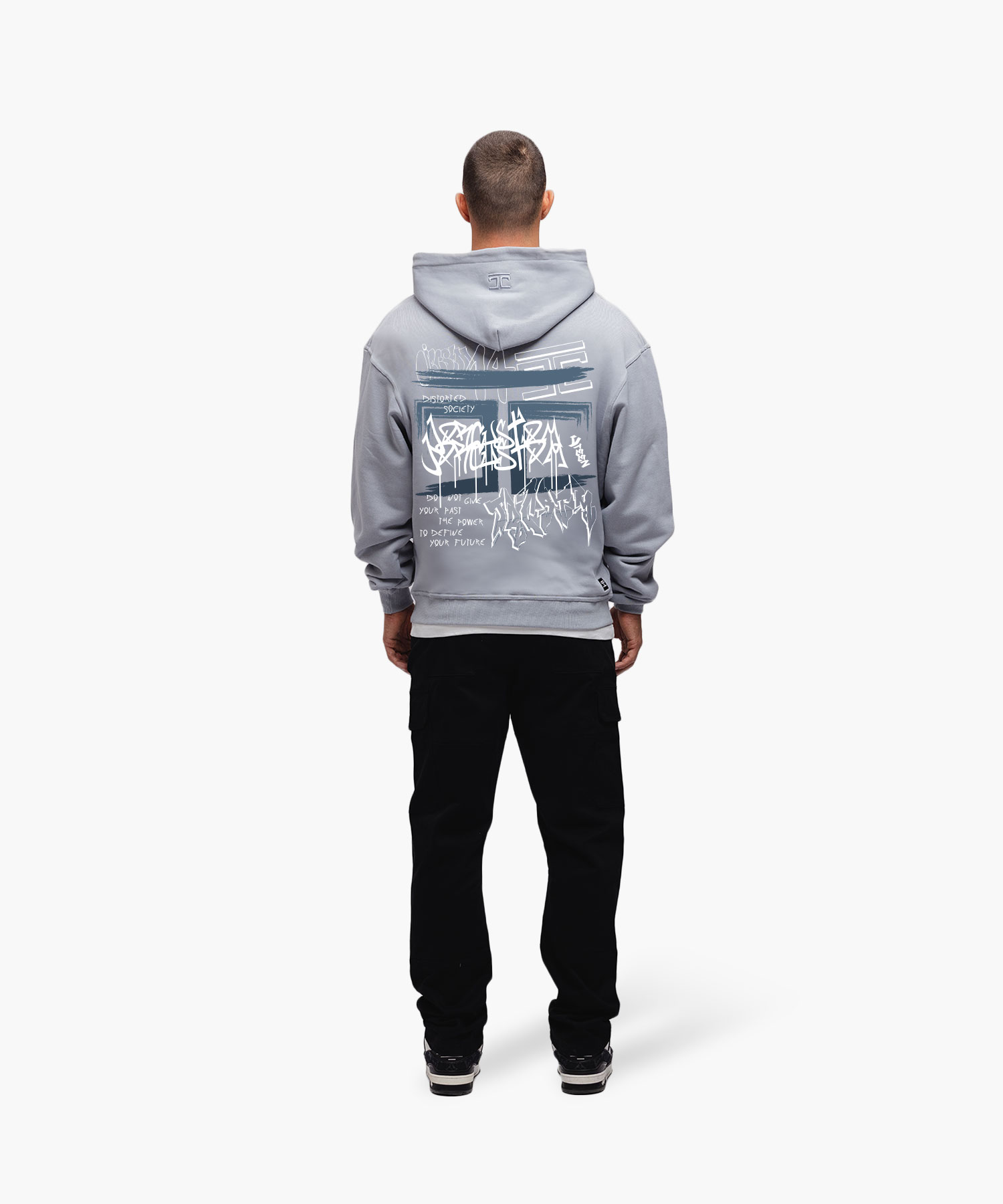 Graffiti Print Black Hoodie main image 1