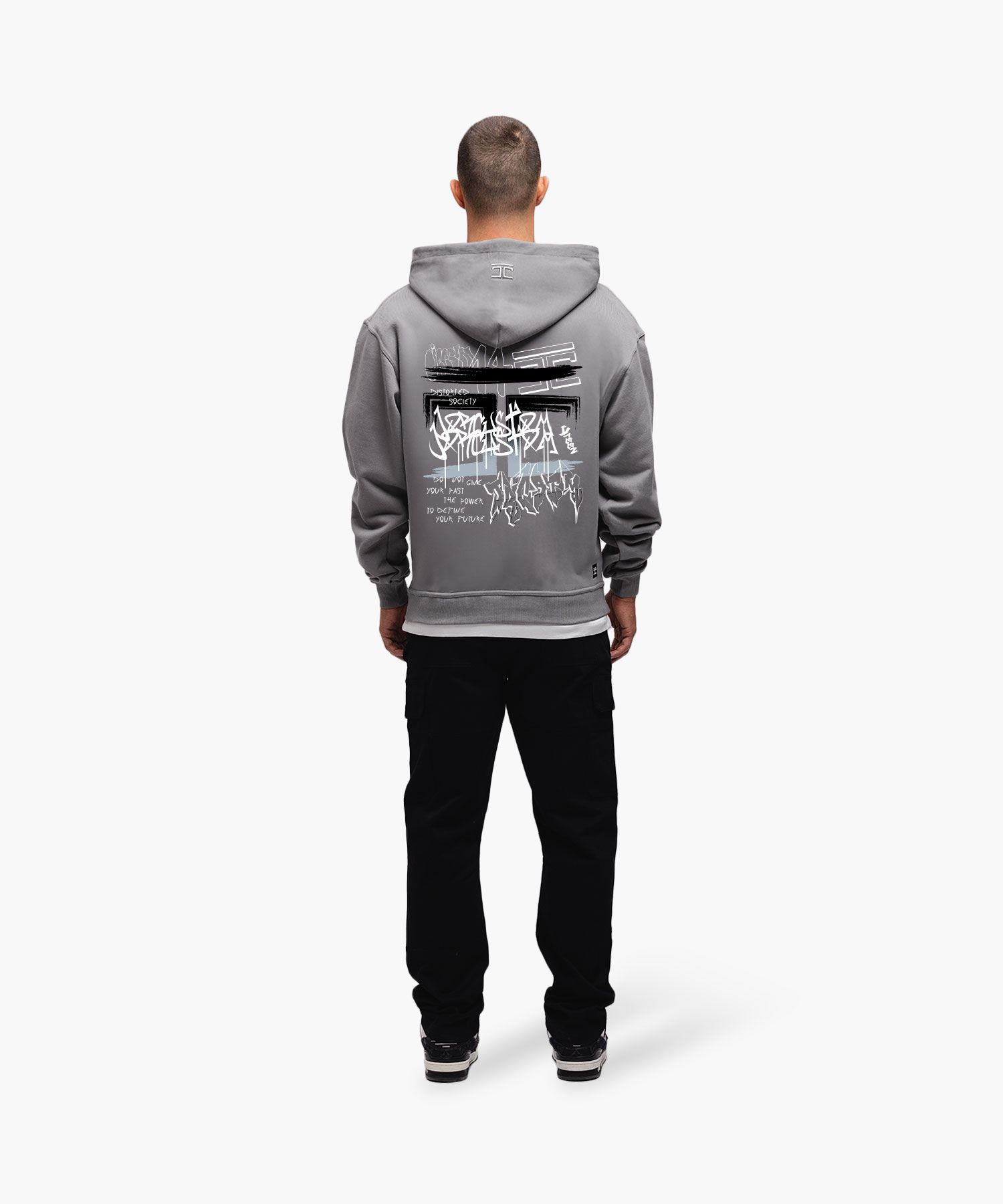 Graffiti Backdrop Print Men's Zip Up Hoodie