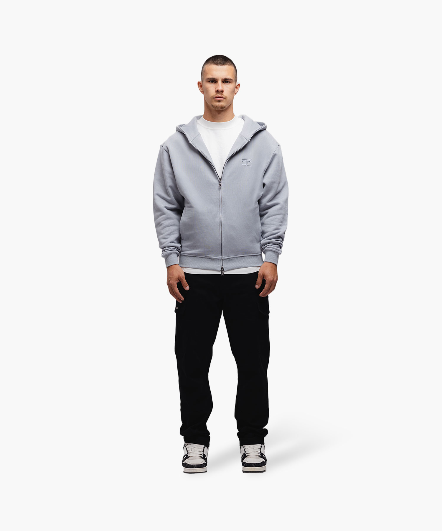 JORCUSTOM - Graffiti Zipped Hoodie AshBlue