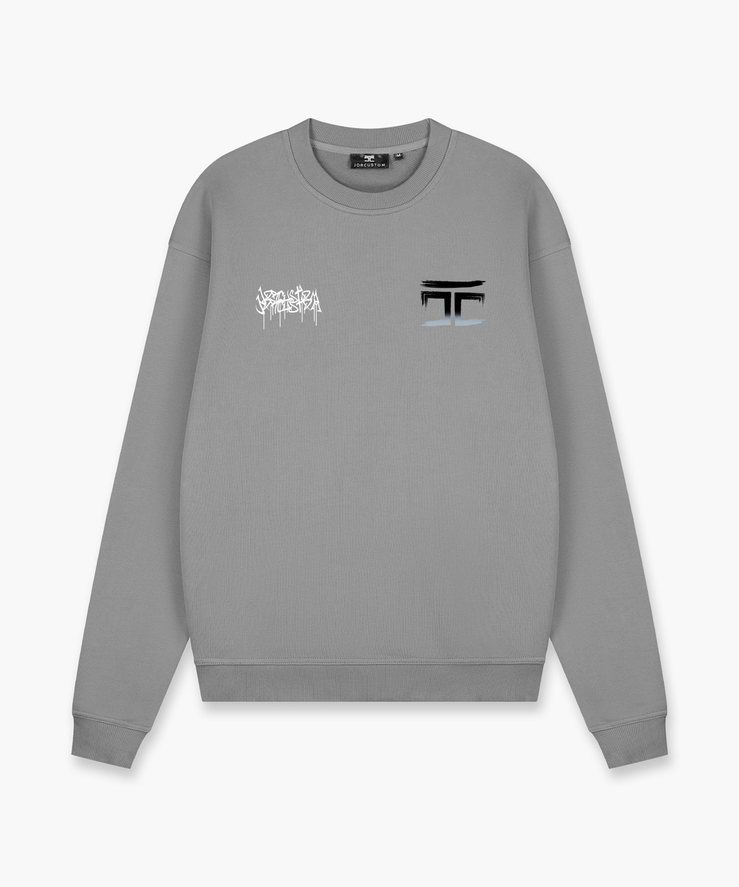 Oversized Graffiti-Print Knitted Sweater - Beige main image 1