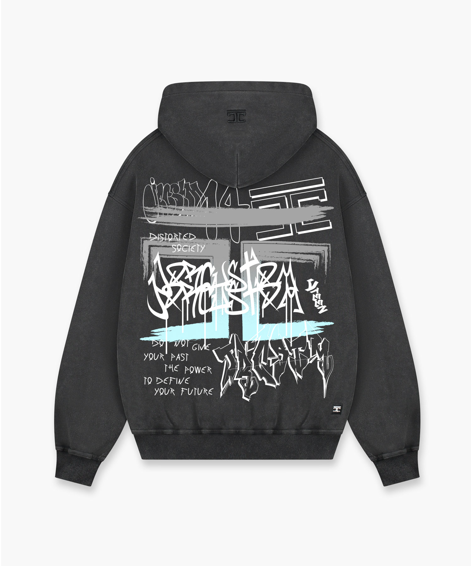JorCustom Graffiti Zipped Hoodie AcidGrey