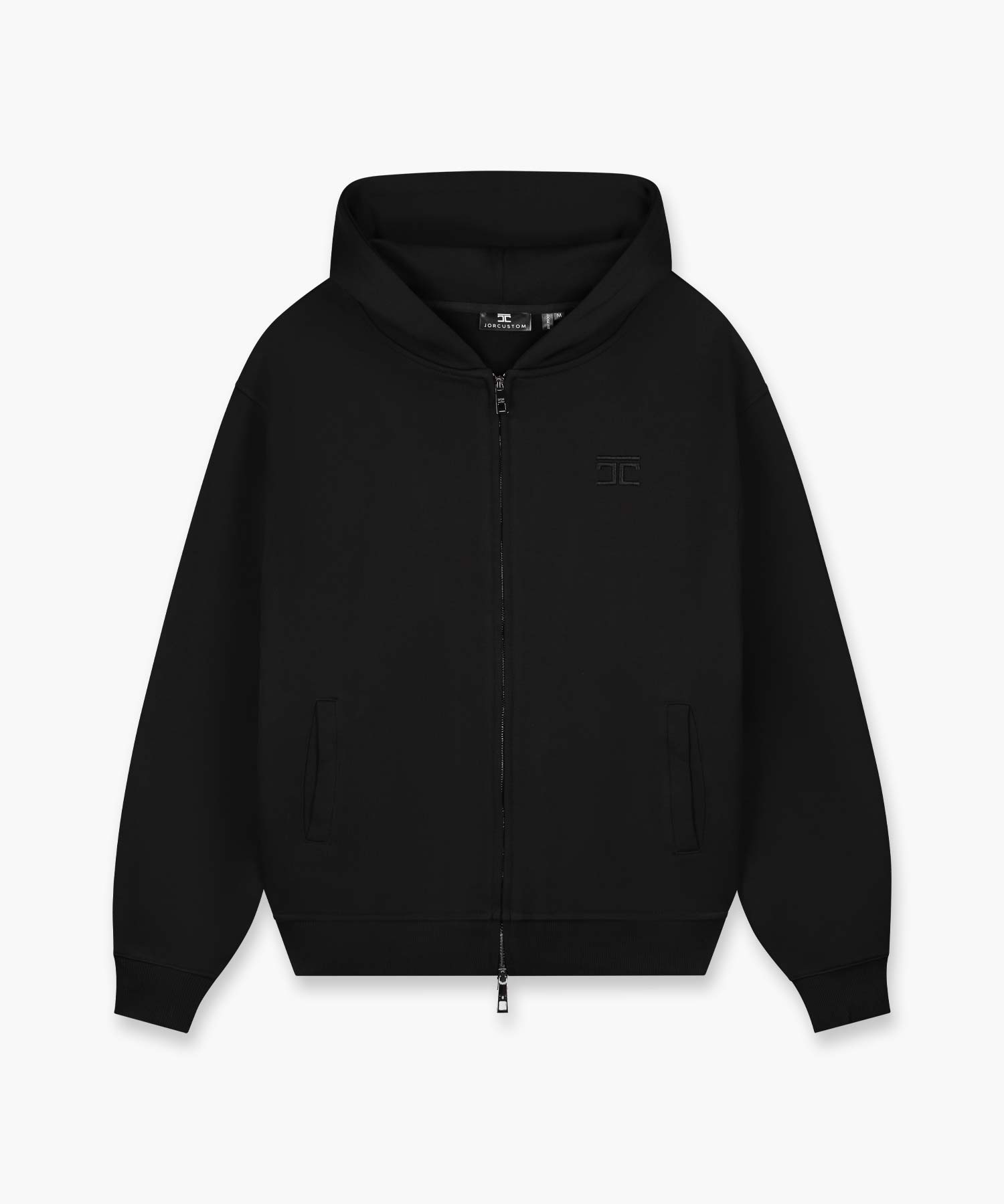 FW24_ZipHoodie_Black_Front_4UQ