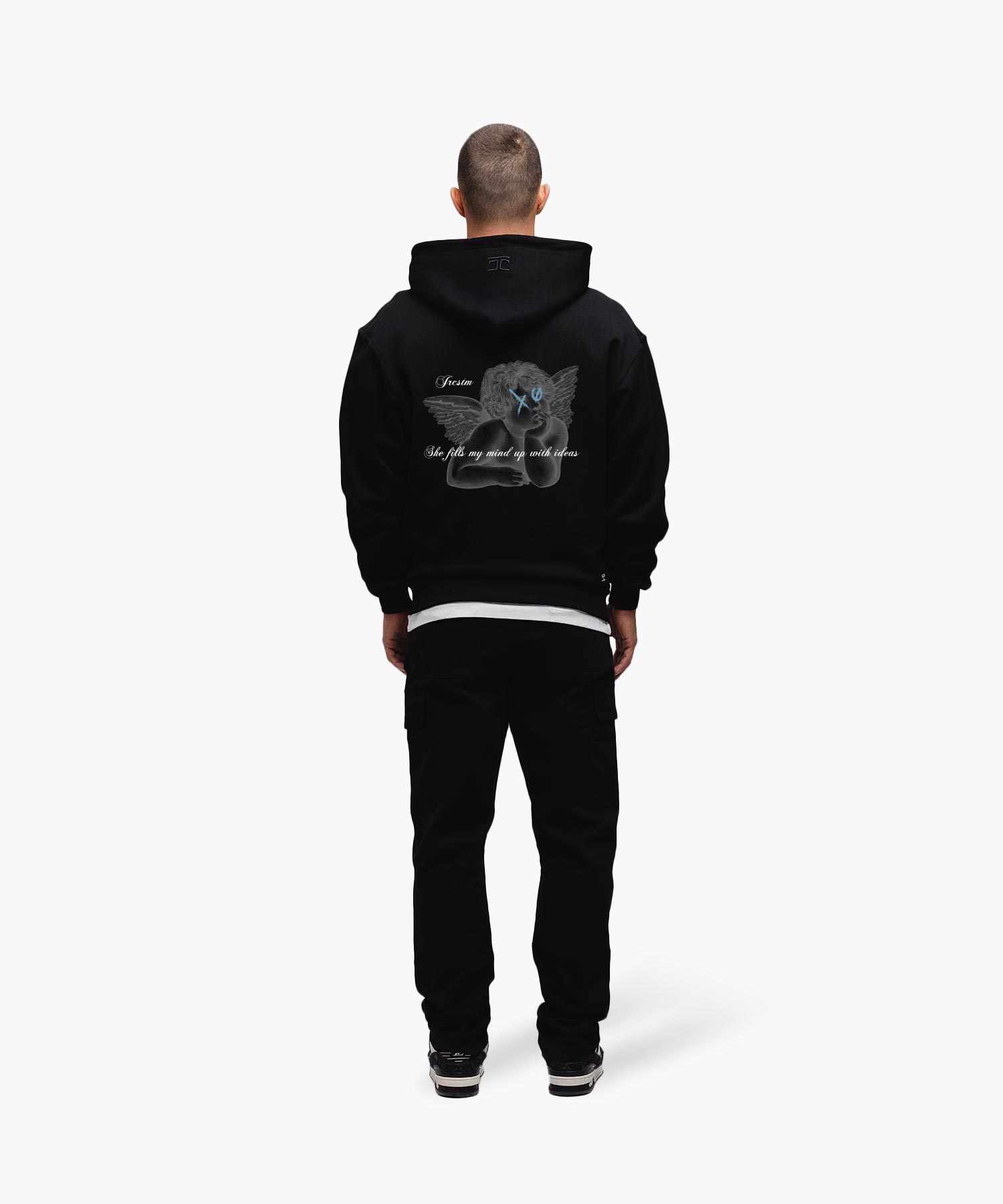 askyurself Faded Angel Boxy Hoodie ブラック Angel Hoodie - Black – Krehula Atelier