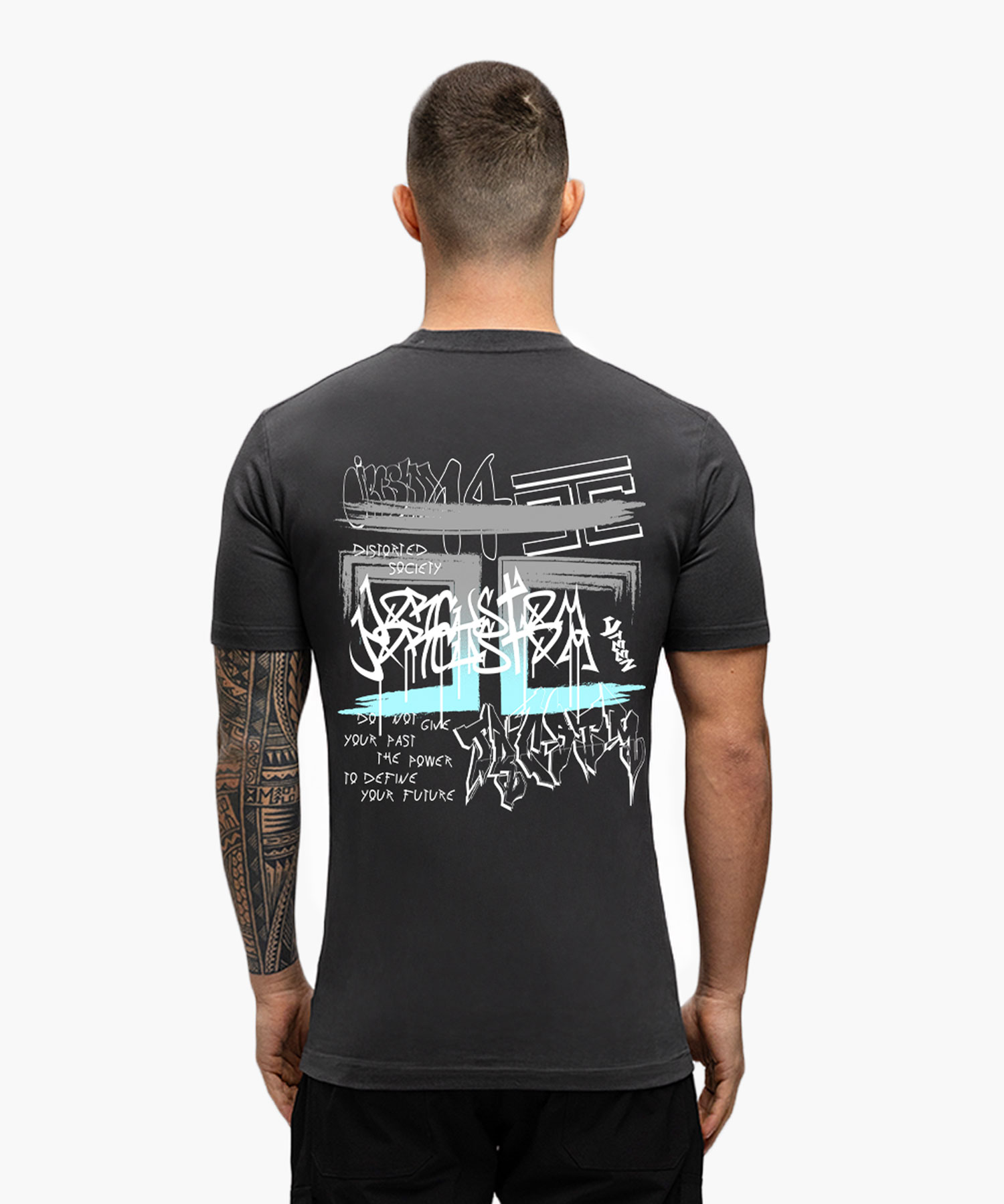 Grid Graffiti Sticker Short Sleeve Shirt for Men and Women