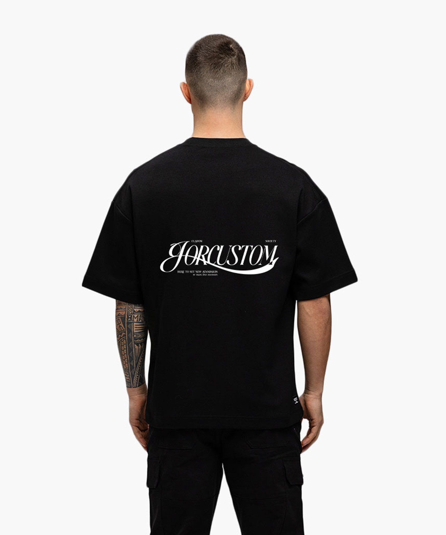 JORCUSTOM - Script Oversized T-Shirt Black