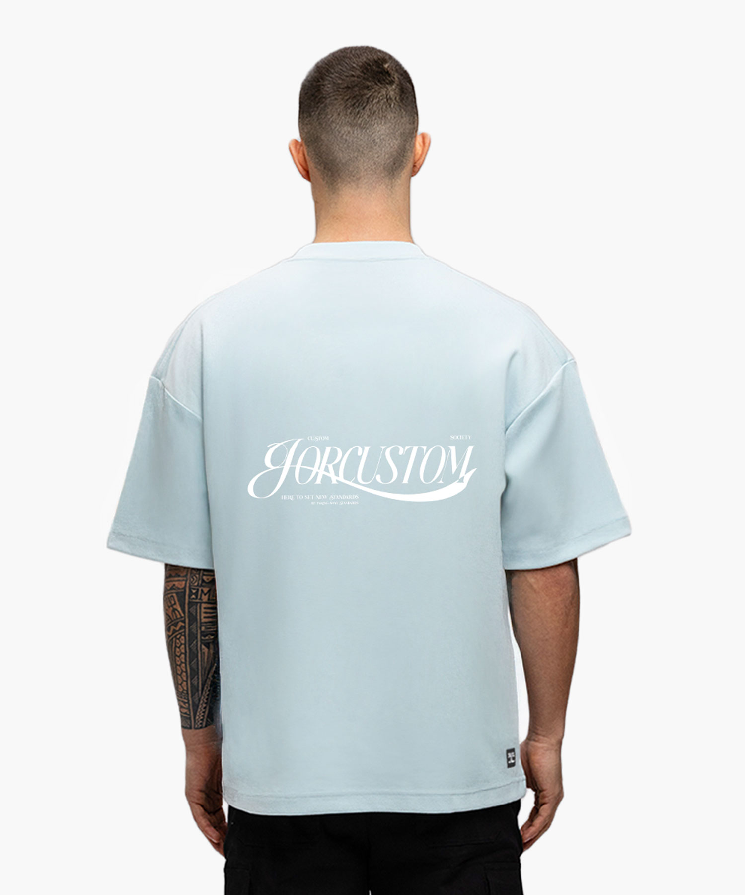 Opt Script Tee JORCUSTOM - Script Oversized T-Shirt LightBlue