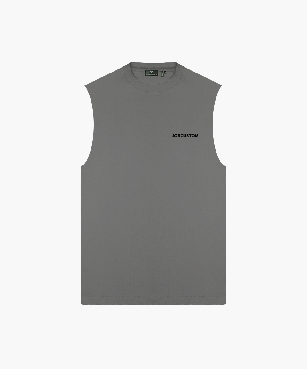 JorCustom - Trademark Sleeveless T-Shirt Grey