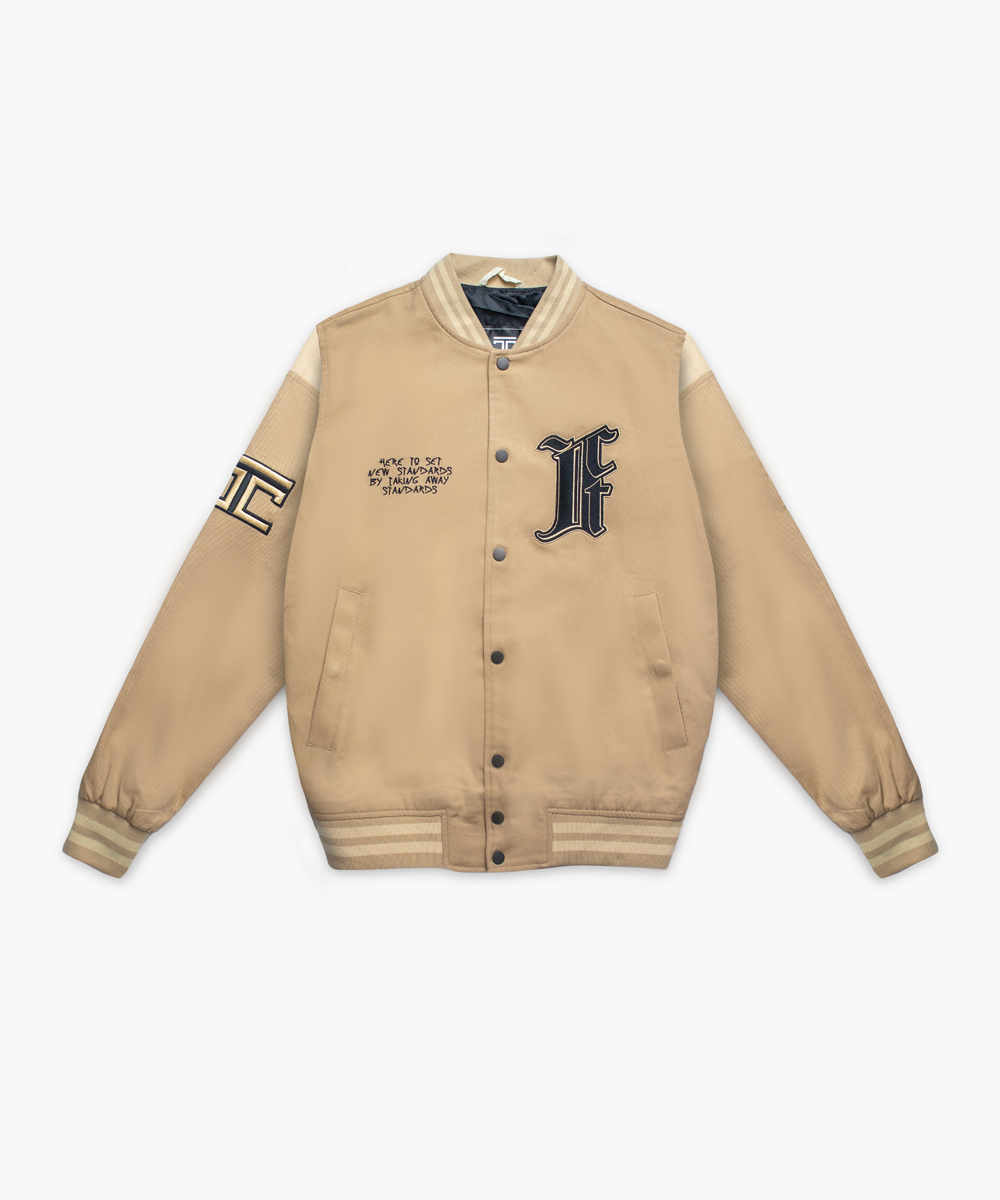 JorCustom - Trademark Varsity Jacket Sand