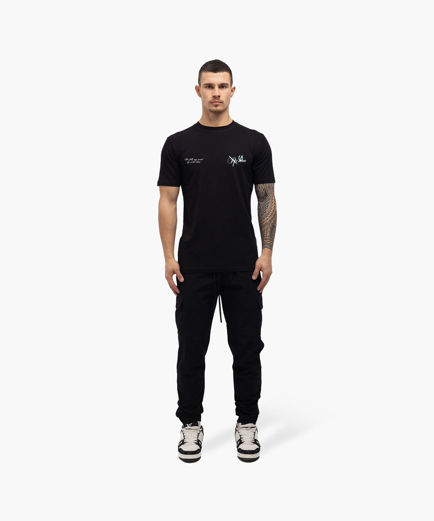 JorCustom - Angel Slim Fit T-Shirt Black